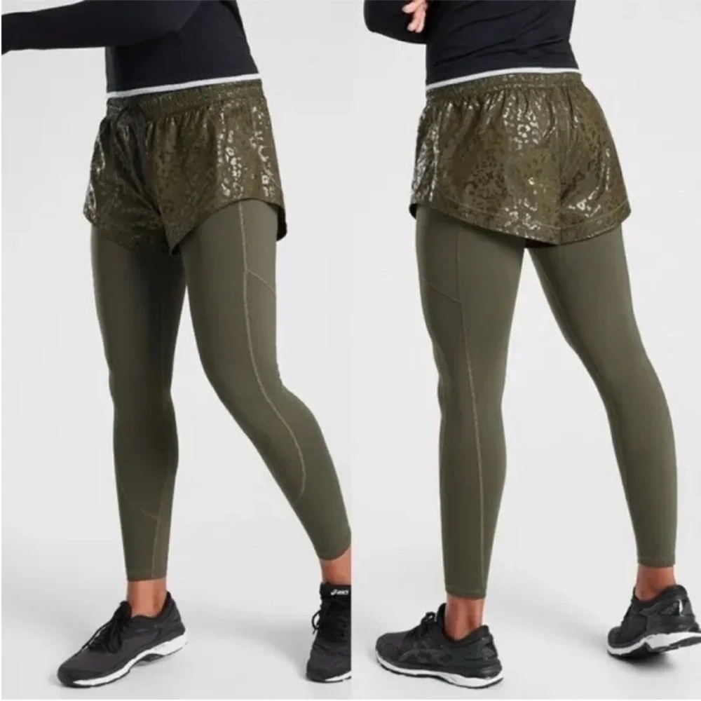 Athleta‎ Rainer 2 in 1 Tight / Green / SZ S